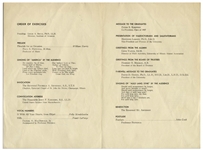 John F. Kennedy Signed Program for the Graduation Ceremonies at University of Illinois in 1957, Where He Gave the Commencement Address -- With University Archives COA